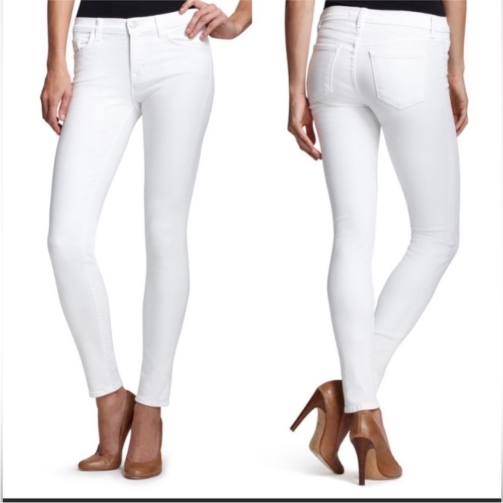 J Brand Women's White Alana High Rise Straight Skinny Pants Jeans Size 32